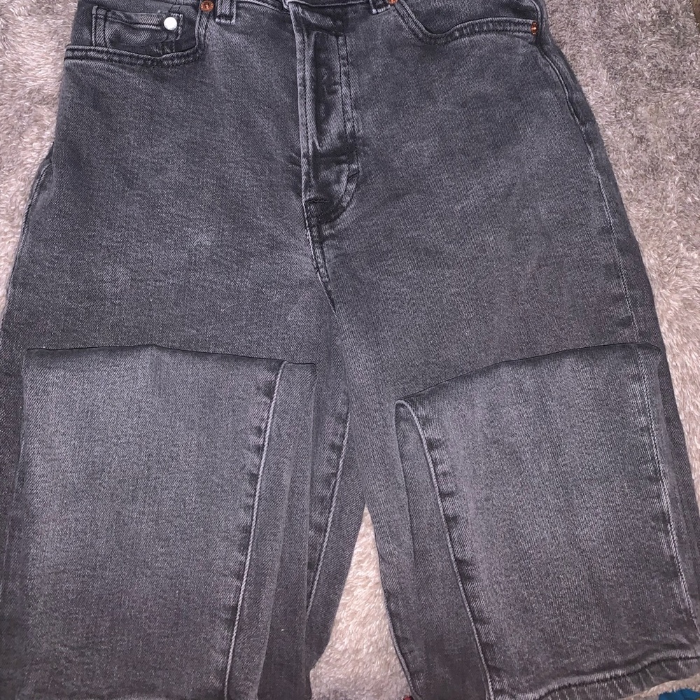 Black Curved Boyfriend Jeans